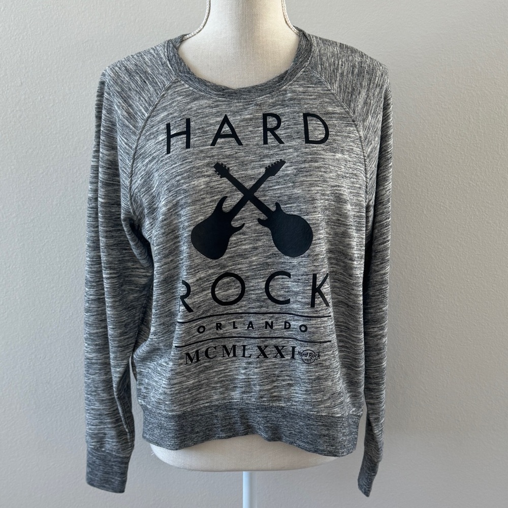 EUC Hard Rock Cafe -Orlando sweatshirt with cute zip back detail., gray , size L